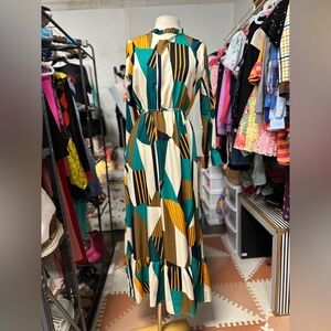 Geometric Multicolor Maxi Dress